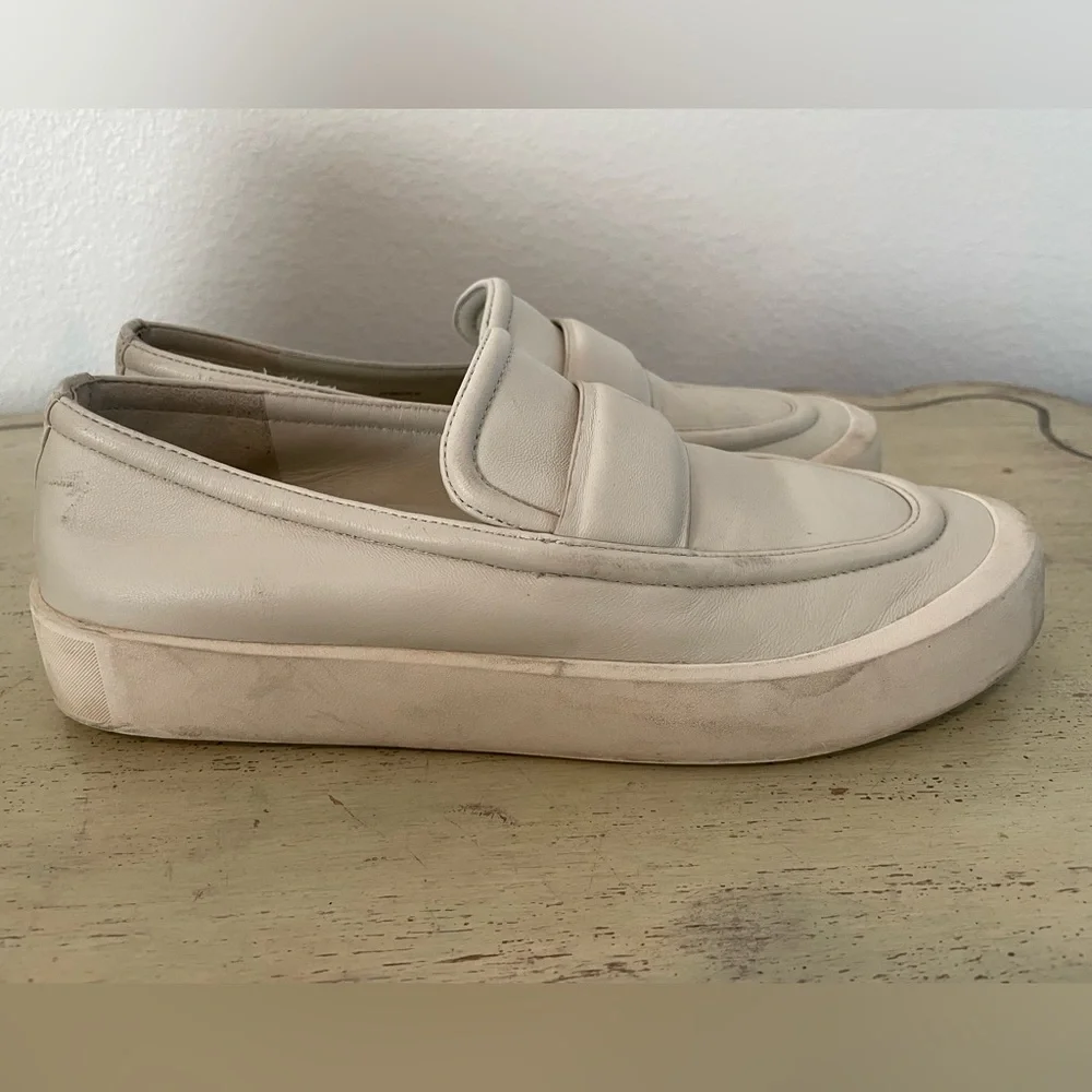 VINCE Ghita‎ Platform Penny Loafer in Off White Size 8 M $230